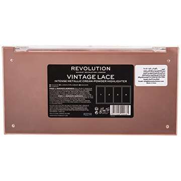 Makeup Revolution, Highlighter Palette, Face Highlighter, Vintage Lace, 20g