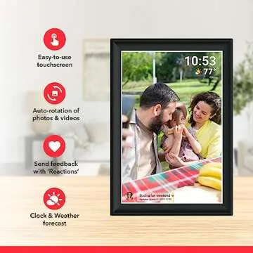 64GB FRAMEO 10.5 Inch Smart WiFi Digital Photo Frame 1920x1280 FHD IPS LCD Touch Screen, Auto-Rotate, 64GB Storage, Support SD Card & USB Drive, Share Moments Instantly via Frameo App from Anywhere
