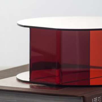 Modern Acrylic Clear Vase, Decorative Bottles, Wedding Gift, Mini Flower Vases, Floral Arrangements, Floral Container for Home Office Decor - 7" x 7" x 3"