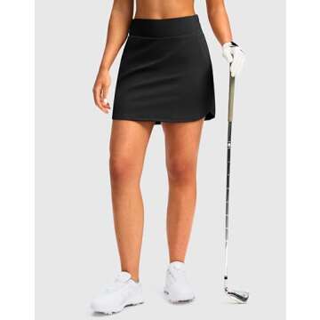 SANTINY Golf Skirts for Women - 4 Pockets, High Waisted, Active Skorts