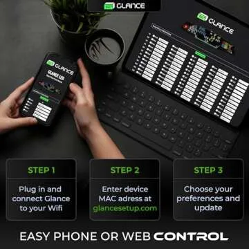 PANELFI Glance LED Ticker - Customizable LED Display Sports Ticker, LED Display for Man Cave, Stock Market Ticker Display, Sports Score Retro Smart Pixel Display, Weather Display - 8"x4" Made in USA