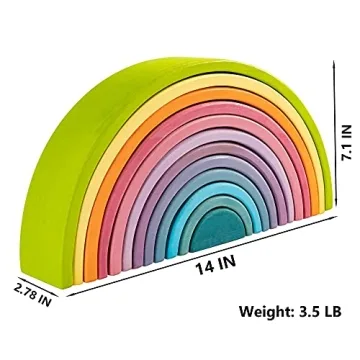 MerryHeart Wooden Rainbow Stacking Toy - Educational Fun