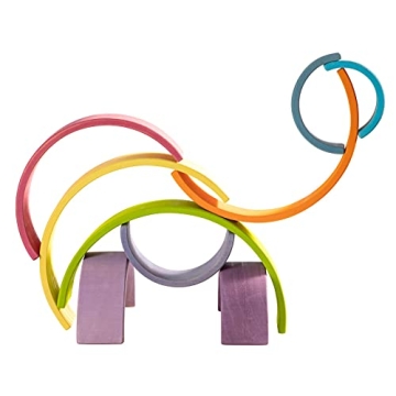 MerryHeart Wooden Rainbow Stacking Toy - Educational Fun