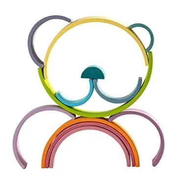 MerryHeart Wooden Rainbow Stacking Toy - Educational Fun