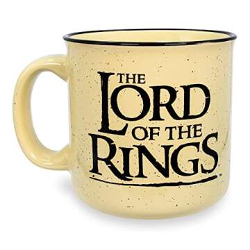 The Lord of the Rings Gondor Elven Script Ceramic Camper Mug - 20 Oz - Perfect Gift for LOTR Fans