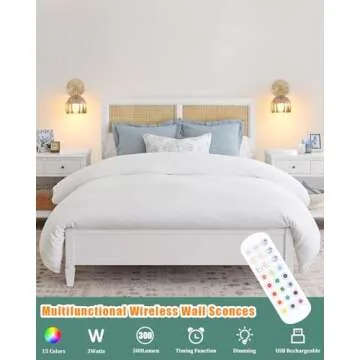 Shenmoyl Vintage Wall Sconce with Rechargeable Bulb