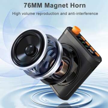 Wireless Voice Amplifier with Wireless Lavalier Microphone, Mini Portable Rechargeable with Personal Wired Bluetooth Microphone for Teachers, Speakers, Trainers, Tour Guides, Coaches