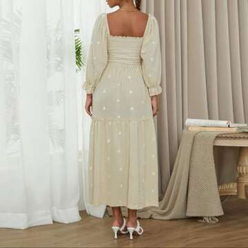 Argeousgor Bohemian Floral Dress for Women - Beach & Party