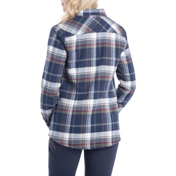 Cottage Escape Flannel Shirt for Women in Navy Plaid