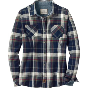 Cottage Escape Flannel Shirt for Women in Navy Plaid