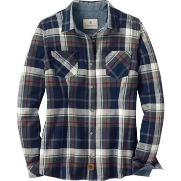 Cottage Escape Flannel Shirt for Women in Navy Plaid