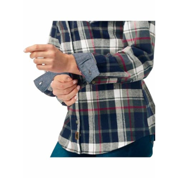 Cottage Escape Flannel Shirt for Women in Navy Plaid