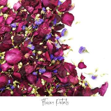 RainbowPana 50 Pack Biodegradable Confetti, Dried Flower Petals, Biodegradable Flower Petals for Wed...