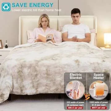 Dowin Electric Blanket 72"x84" Faux Fur 5 Heat Levels