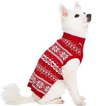 Blueberry Pet Ugly Christmas Dog Sweater, Small Dog Sweater, Red 10", Ugly Christmas Sweater Women, Christmas Sweaters for Women, Ugly Christmas Sweater Men, Durable Christmas Dog Sweater