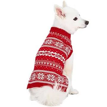 Blueberry Pet Ugly Christmas Dog Sweater, Small Dog Sweater, Red 10", Ugly Christmas Sweater Women, Christmas Sweaters for Women, Ugly Christmas Sweater Men, Durable Christmas Dog Sweater
