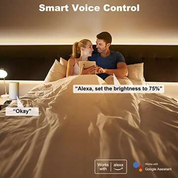 Tatazone Smart White COB Led Strip Light with App and Remote, 16.4ft 4000K WiFi Bright COB Light Str...