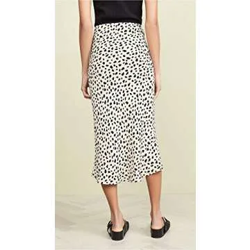 MOON RIVER Women's Leopard Print Midi Skirt for Chic Style
