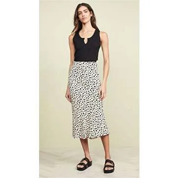 MOON RIVER Women's Leopard Print Midi Skirt for Chic Style