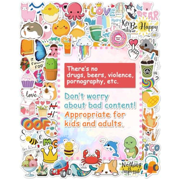 100 Unique Waterproof Stickers for Kids and Teens