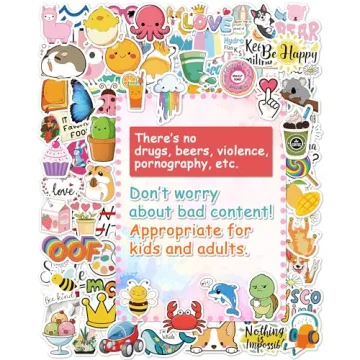 100 Unique Waterproof Stickers for Kids and Teens