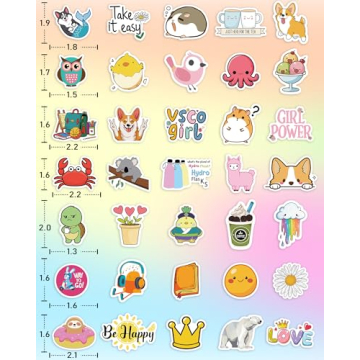 100 Unique Waterproof Stickers for Kids and Teens