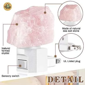 3 Pack Himalayan Salt Lamp Night Light Crystal Night Light Salt Lamp Night Light Plug in Rotatable Wall Purifier Made of Natural Salt Stone Sea for Home
