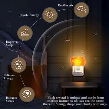 3 Pack Himalayan Salt Lamp Night Light Crystal Night Light Salt Lamp Night Light Plug in Rotatable Wall Purifier Made of Natural Salt Stone Sea for Home