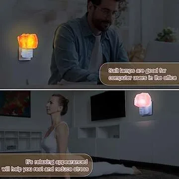 3 Pack Himalayan Salt Lamp Night Light Crystal Night Light Salt Lamp Night Light Plug in Rotatable Wall Purifier Made of Natural Salt Stone Sea for Home