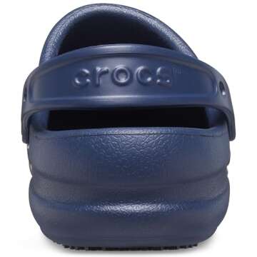 Crocs Unisex-Adult Bistro Clogs, Slip Resistant Work Shoes, Navy, 6 Men/8 Women