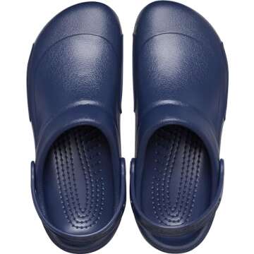 Crocs Unisex-Adult Bistro Clogs, Slip Resistant Work Shoes, Navy, 6 Men/8 Women