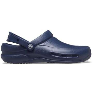 Crocs Unisex-Adult Bistro Clogs, Slip Resistant Work Shoes, Navy, 6 Men/8 Women