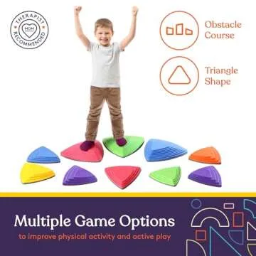 Special Supplies 10 Stepping Stones for Kids Indoor and Outdoor Balance Blocks Promote Coordination, Balance Strength Child Safe Rubber, Non-Slip Edging (Primary)