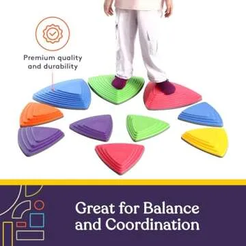 Special Supplies 10 Stepping Stones for Kids Indoor and Outdoor Balance Blocks Promote Coordination, Balance Strength Child Safe Rubber, Non-Slip Edging (Primary)