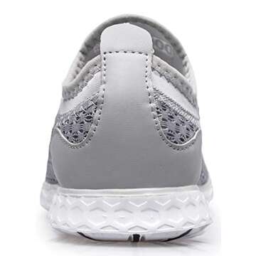 DOUSSPRT Women's Water Shoes Quick Drying Sports Aqua Shoes Grey Size 10