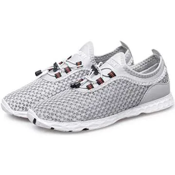 DOUSSPRT Women's Water Shoes Quick Drying Sports Aqua Shoes Grey Size 10
