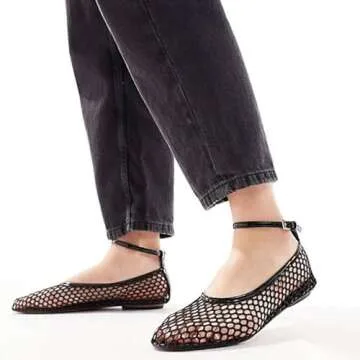 VorisVina Mesh Ballet Flats Stylish Comfortable Mary Jane Shoes