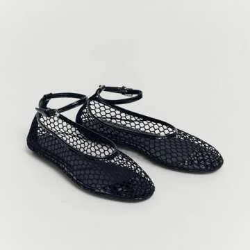 VorisVina Mesh Ballet Flats Stylish Comfortable Mary Jane Shoes