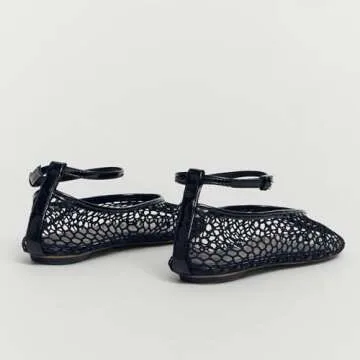 VorisVina Mesh Ballet Flats Stylish Comfortable Mary Jane Shoes