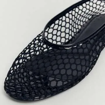 VorisVina Mesh Ballet Flats Stylish Comfortable Mary Jane Shoes