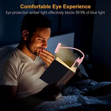 Gritin 19 LED Rechargeable Book Light for Reading in Bed with Memory Function- Eye Caring 3 Color Temperatures,Stepless Dimming Brightness,80 Hrs Runtime Clip on Light for Book Lovers-Pink