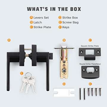 KNOBWELL Exterior, Heavy Duty Keyed Entry Door Handle Set(Not Keyed Alike) Entrance Handleset, Matte Black Finish, Left or Right Handing 2.13 lb One Lever