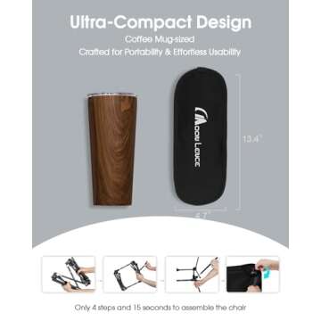 MOON LENCE Portable Folding Camping Chair - Lightweight with 350 lbs Capacity - Perfect for All Outd...