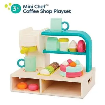 B. toys- Mini Chef - Coffee Shop Playset- Pretend Play- Coffee Shop Playset – Coffee Machine, Cups...