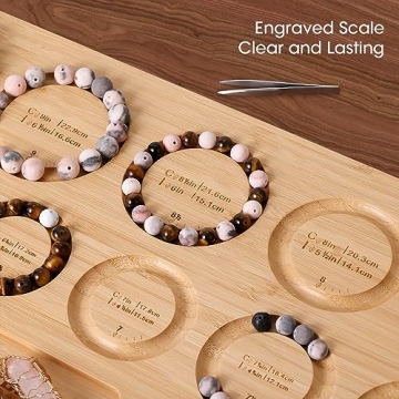 ZDLS Bracelet Bead Board，Wooden Bead Tray for Jewelry Making Bracelet Ideal for Beginners and Professionals 15.3X 11.2 x 0.5 Inches