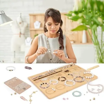 ZDLS Bracelet Bead Board，Wooden Bead Tray for Jewelry Making Bracelet Ideal for Beginners and Professionals 15.3X 11.2 x 0.5 Inches