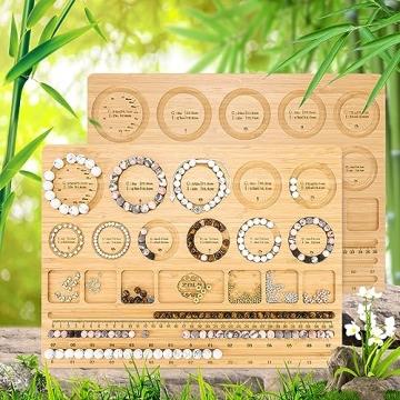 ZDLS Bracelet Bead Board，Wooden Bead Tray for Jewelry Making Bracelet Ideal for Beginners and Professionals 15.3X 11.2 x 0.5 Inches