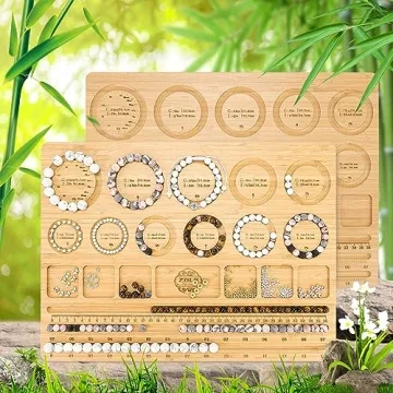 ZDLS Bracelet Bead Board，Wooden Bead Tray for Jewelry Making Bracelet Ideal for Beginners and Professionals 15.3X 11.2 x 0.5 Inches