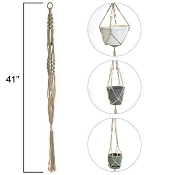 Sorbus Macrame Plant Hanger [4 Pack] Indoor Outdoor Hanging Plant Pots Cotton Rope, Elegant for Home...