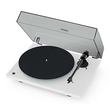 Pro-Ject T1 Phono SB Turntable with Built-in Preamp and Electronic Speed Change (Satin White)
